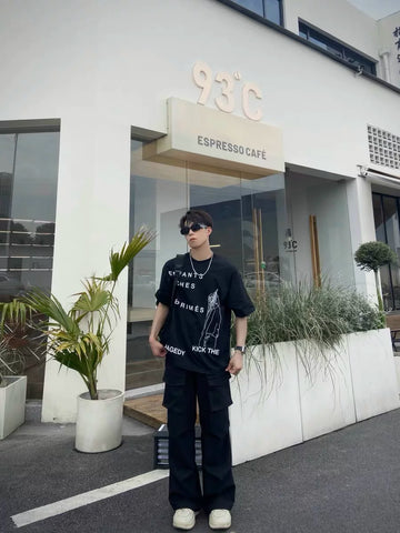 ERD melancholy rich second-generation letter slogan children's short sleeved 320g heavyweight pure cotton niche cleanfit half sleeved T-shirt