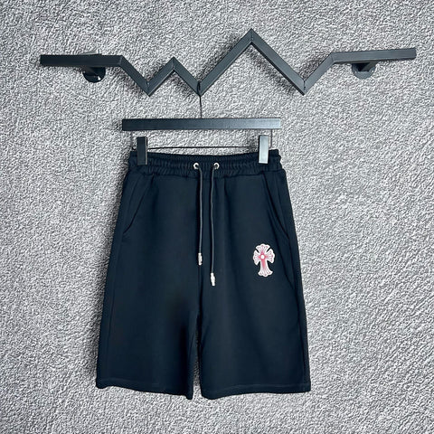 Chrome Hearts Black & Red Cross Logo Sweatshorts