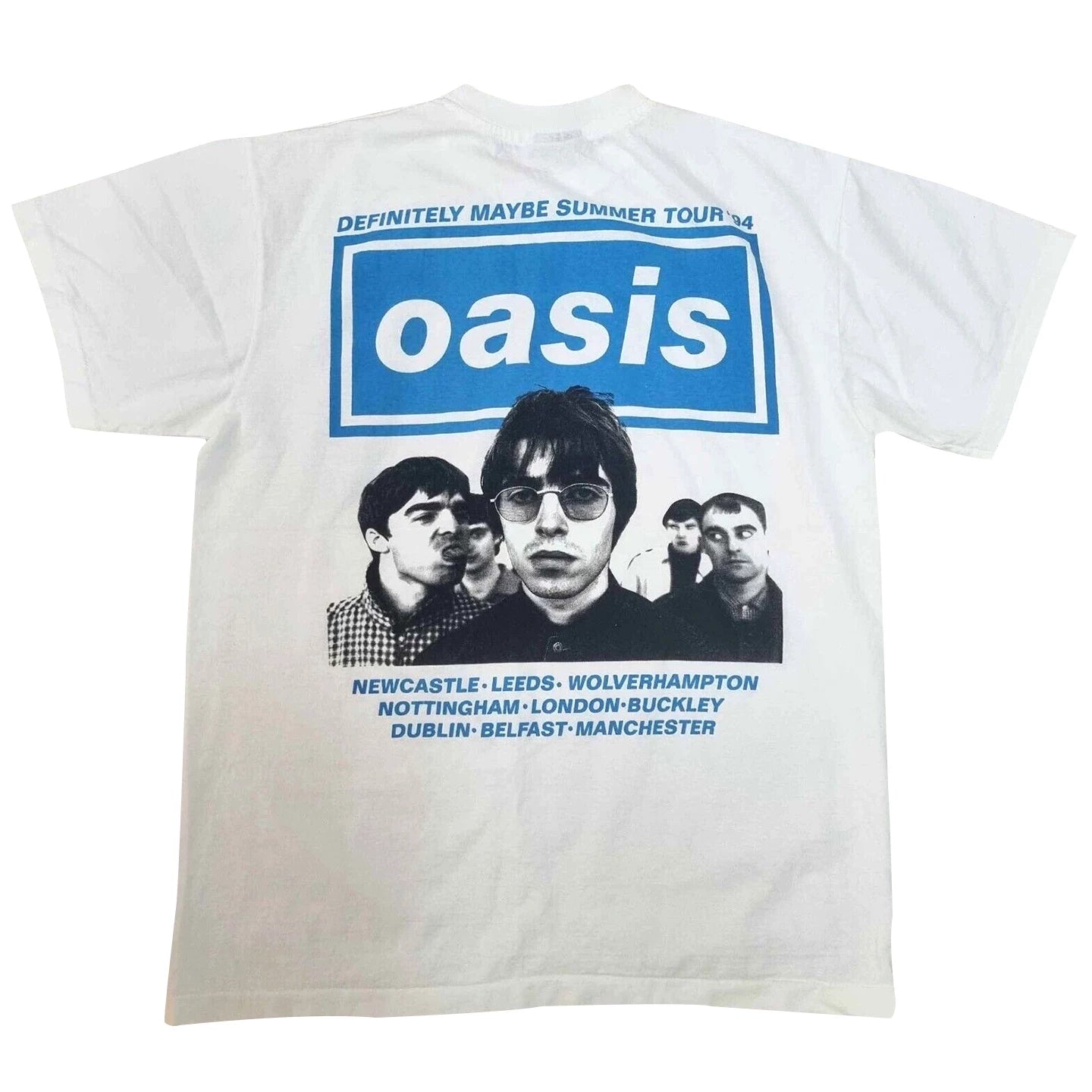 Oasis Rock Band Portrait Direct Spray Printed Short Sleeve T-shirt Vintage American Half Sleeve Trendy
