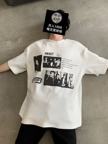 TSAOOJ Sex Pistols Rock Band Poster Printed Short Sleeve T-shirt Cleanfit Cotton Half Sleeve