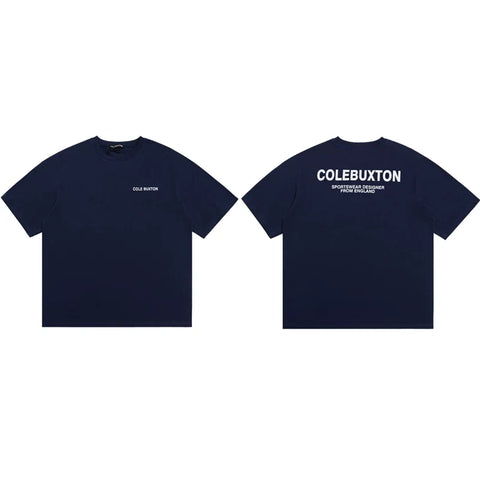 Cole Buxton Navy Minimalist Chest & Back Logo T-Shirt