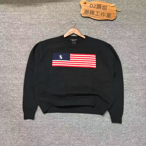 Cole Buxton Black American Flag Graphic Sweatshirt