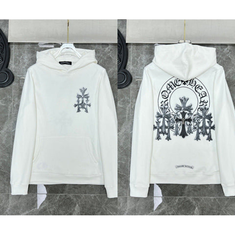 Chrome Hearts Multiple Cross & Horseshoe Hoodie (White)