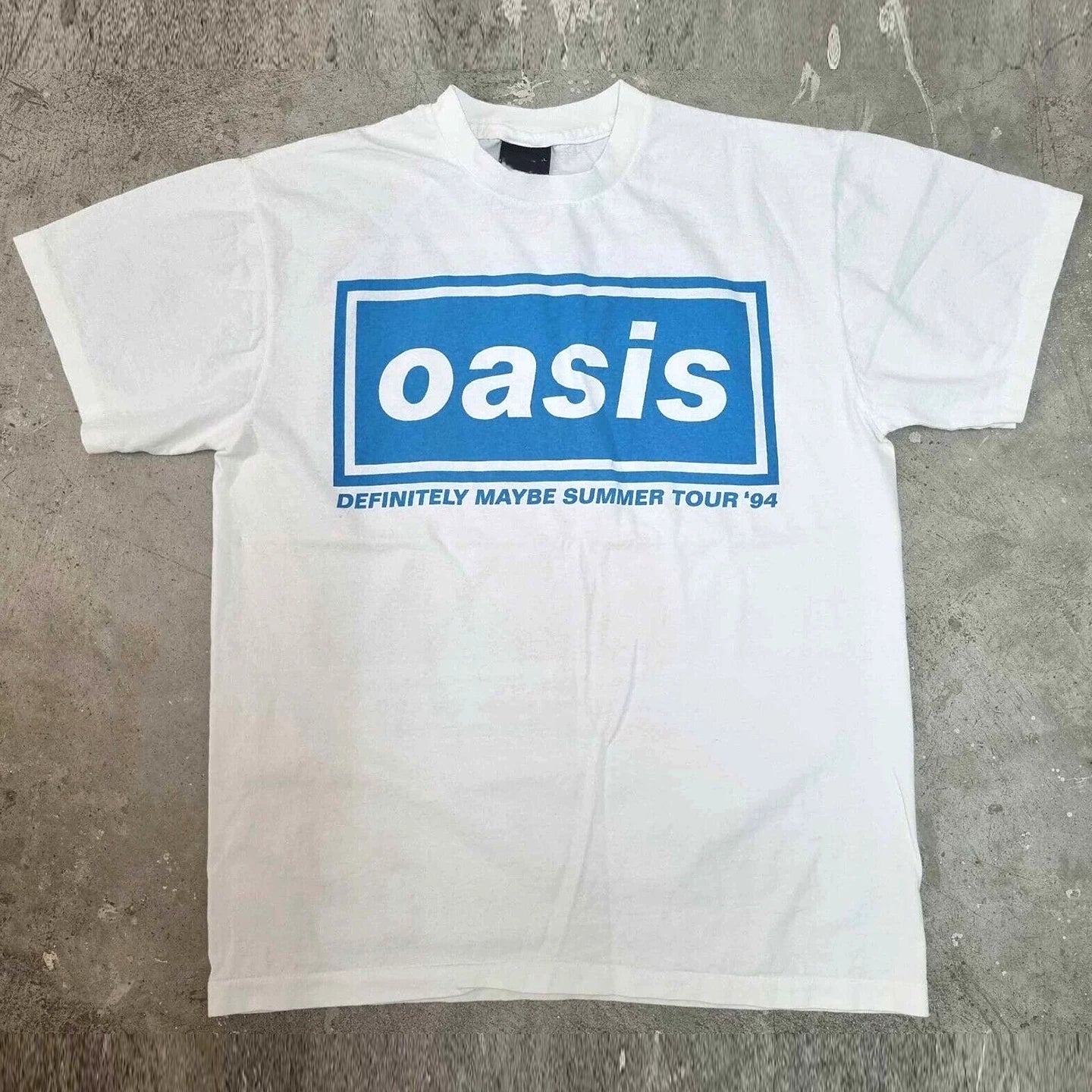 Oasis Rock Band Portrait Direct Spray Printed Short Sleeve T-shirt Vintage American Half Sleeve Trendy