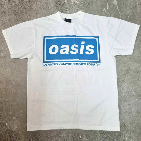 Oasis Rock Band Portrait Direct Spray Printed Short Sleeve T-shirt Vintage American Half Sleeve Trendy