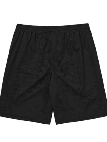 From Street American retro black metal logo mesh breathable knee high casual sports shorts for men