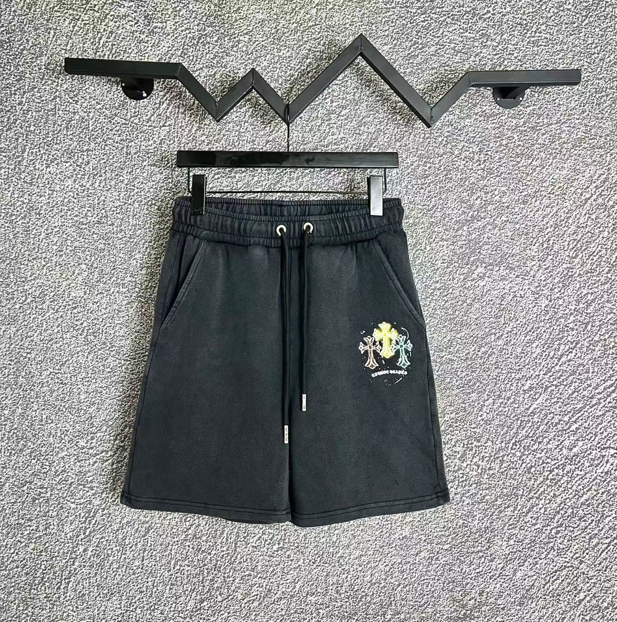 Chrome Hearts Black Multi-Color Cross Logo Sweatshorts