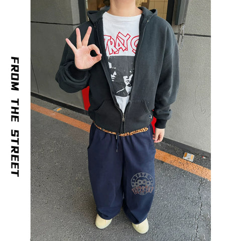 From THE STREET, a street style retro brushed, washed, vintage silhouette sweatpants for men and women