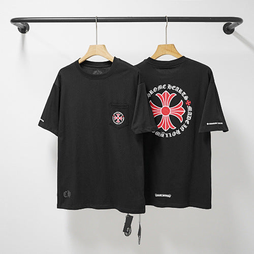 Chrome Hearts Red Pocket Cross & Large Back Logo T-Shirt (Black)