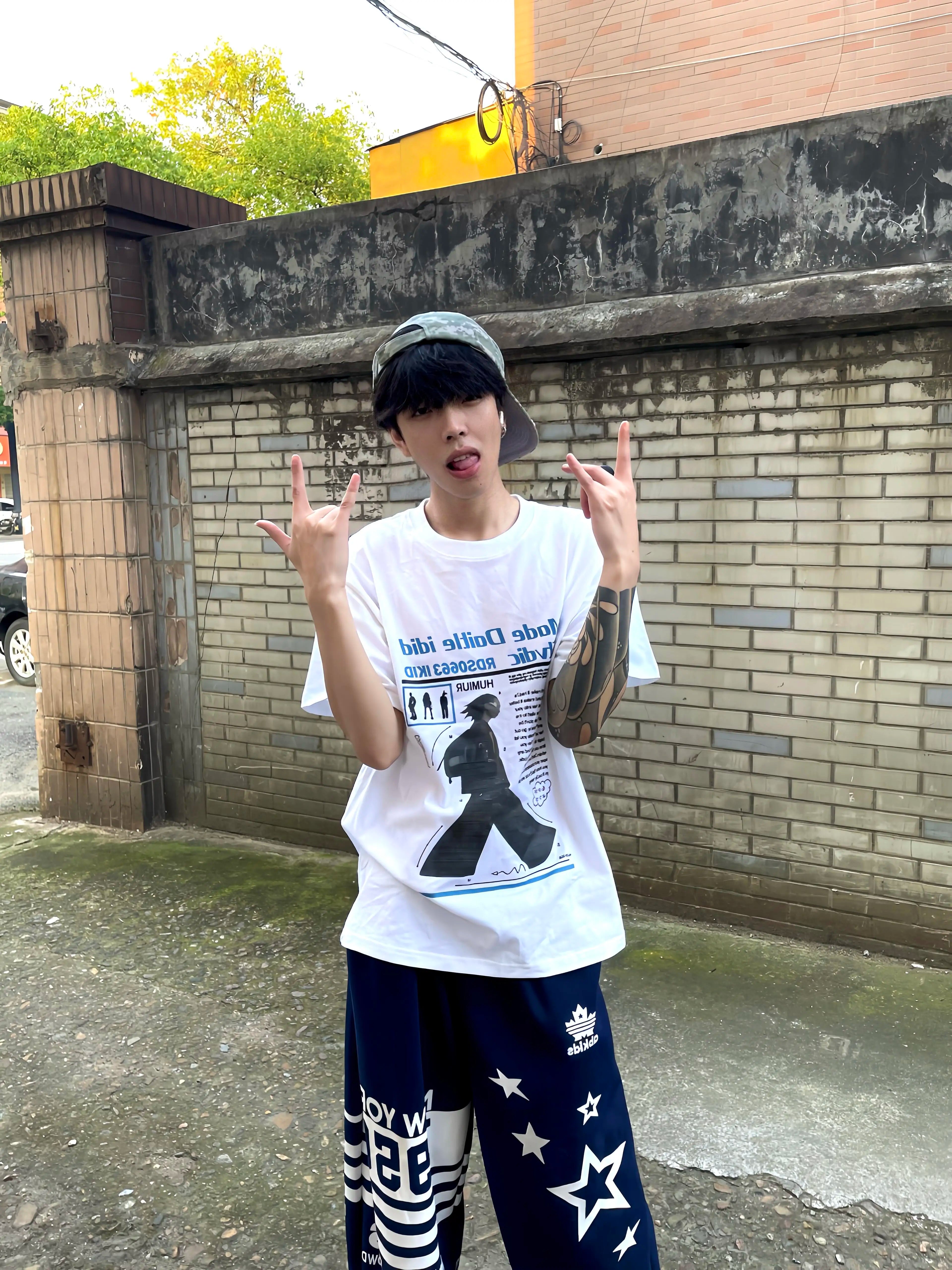 TSAOOJ American retro pure cotton T-shirt 2026 summer new direct spray portrait print loose casual half sleeve