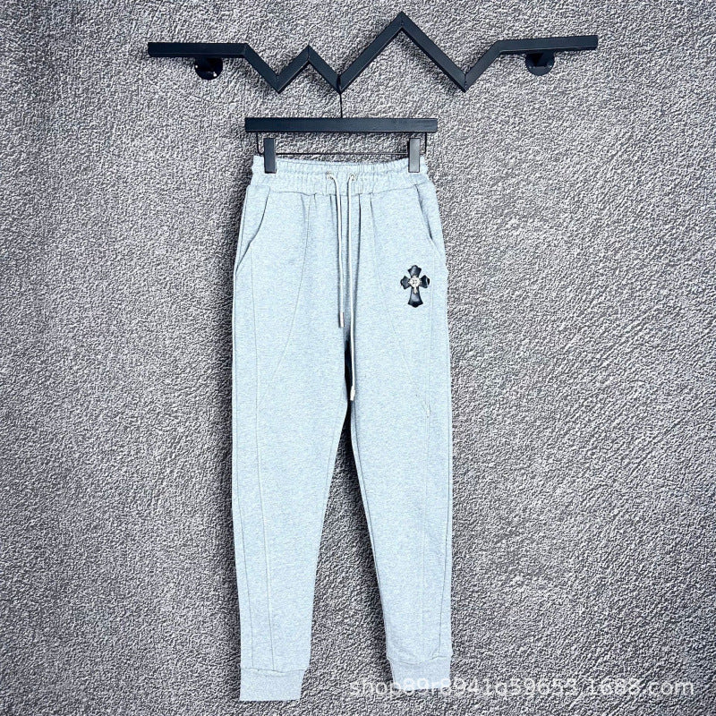 Chrome Hearts Seamed Cross Emblem Lounge Pants (Light Grey)