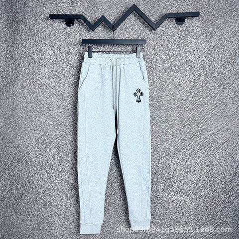Chrome Hearts Seamed Cross Emblem Lounge Pants (Light Grey)