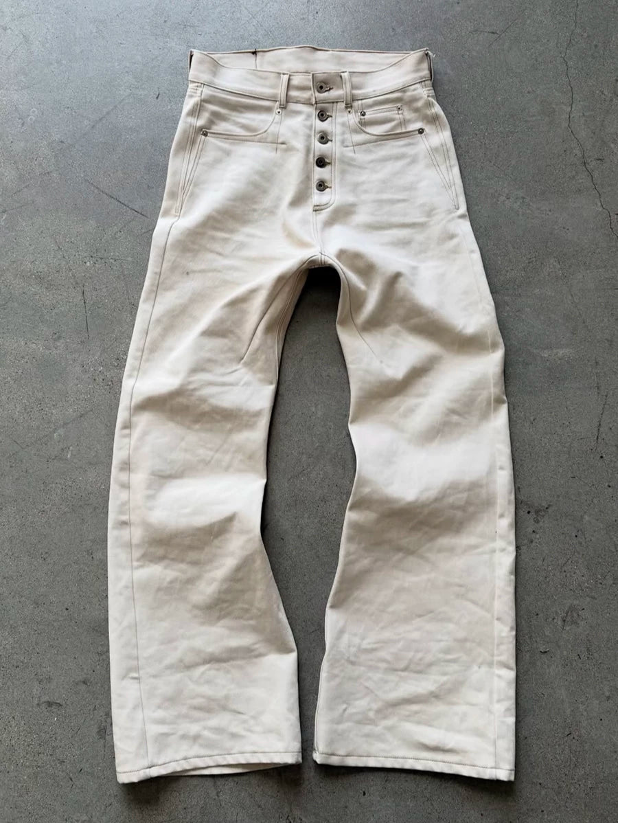 From The SRREET, a retro street washed distressed five button high ounce original denim jeans for men
