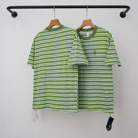 Chrome Hearts Monogram Striped Short Sleeve T-Shirt (Green)