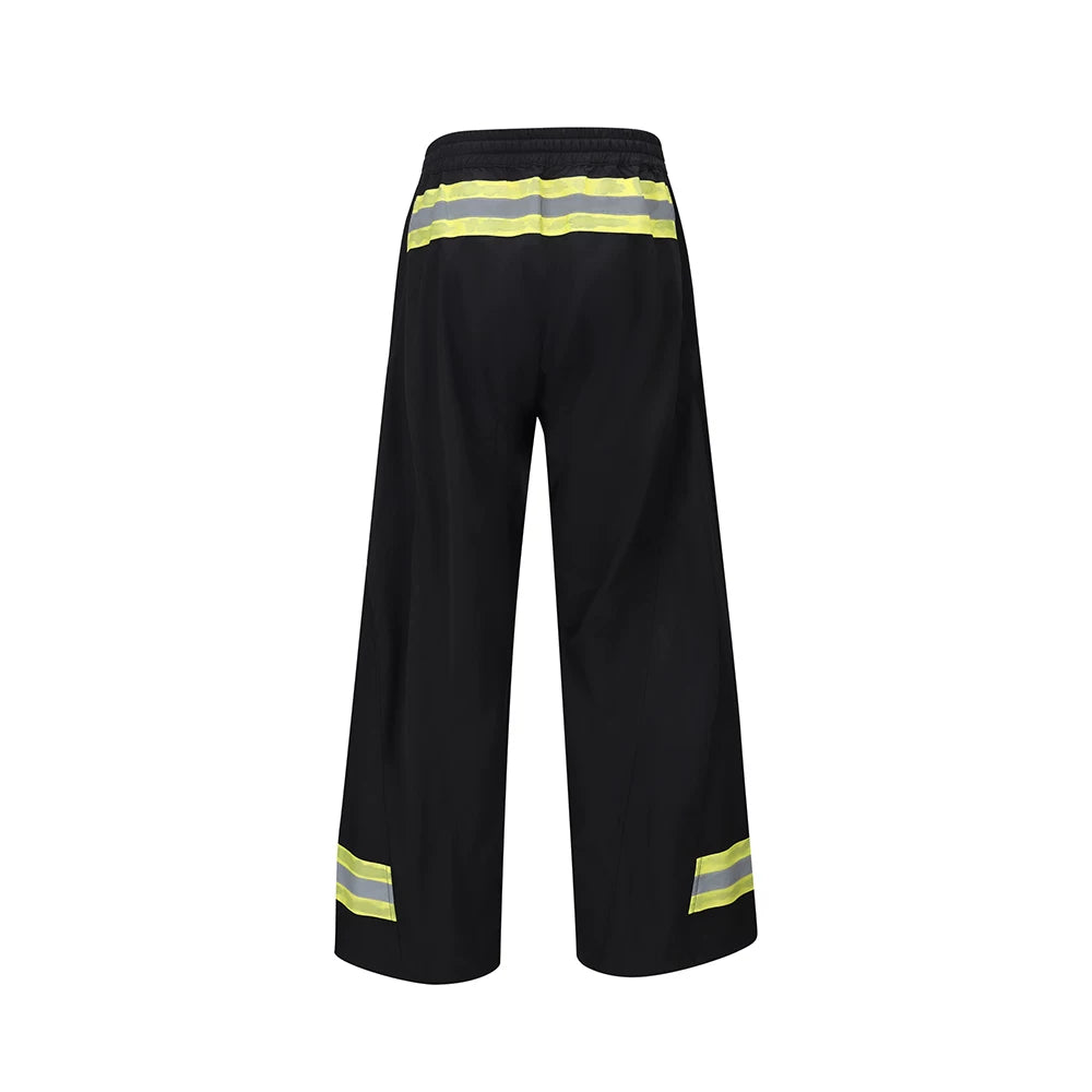 From street firefighting work pants with curved knives, three-dimensional silhouette, loose and wide legs, stacked reflective casual skiing pants