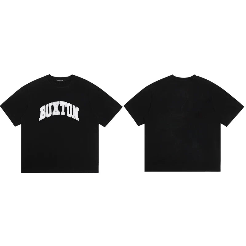 Cole Buxton Black Arched Buxton Varsity Logo T-Shirt