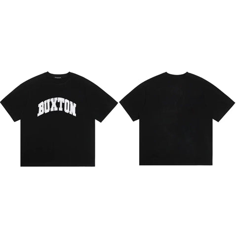 Cole Buxton Black Arched Buxton Varsity Logo T-Shirt