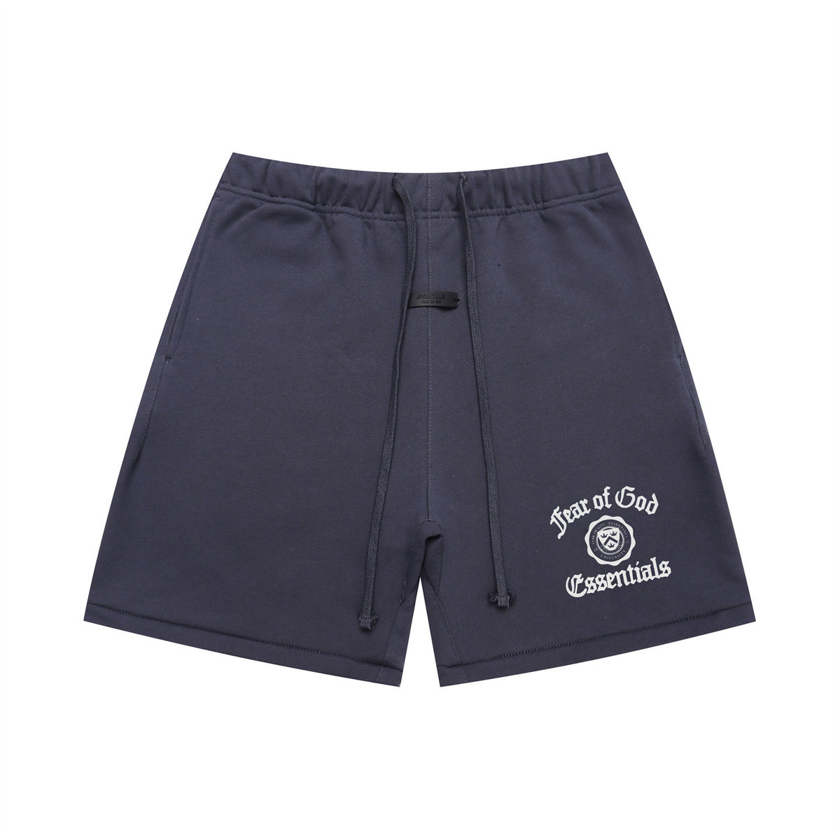 FEAR OF GOD FOG ESSENTIALS College Badge Print Loose Men’s High‑Street Shorts