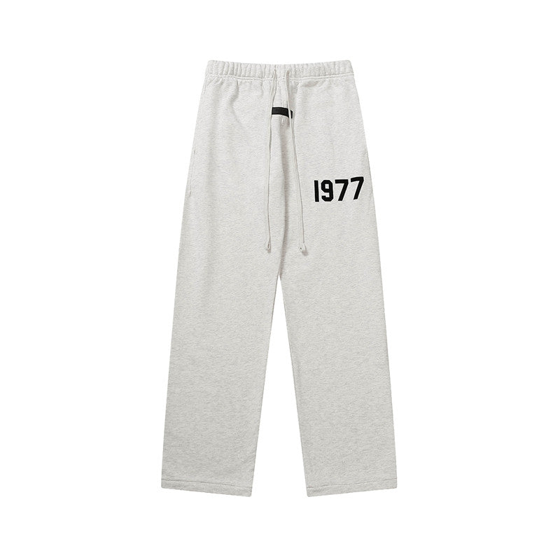 FEAR OF GOD FOG ESSENTIALS Flocked 1977 Straight‑Leg Sweatpants Men