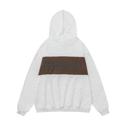 FEAR OF GOD FOG ESSENTIALS Patchwork Patch Men’s High‑Street Retro Hoodie