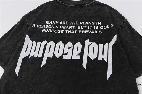 FEAR OF GOD ESSENTIALS Justin Bieber Purpose Tour Vintage Wash Graphic T‑Shirt