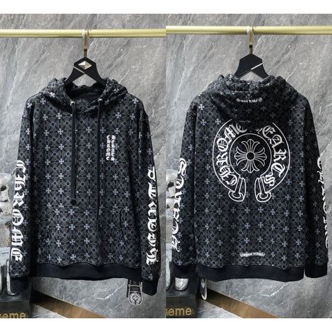 Chrome Hearts Monogram All-Over Horseshoe Hoodie (Black)