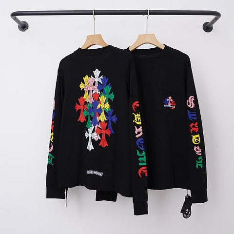 Chrome Hearts Multi-Color Cross Cluster & Chest Emblem Long Sleeve (Black)