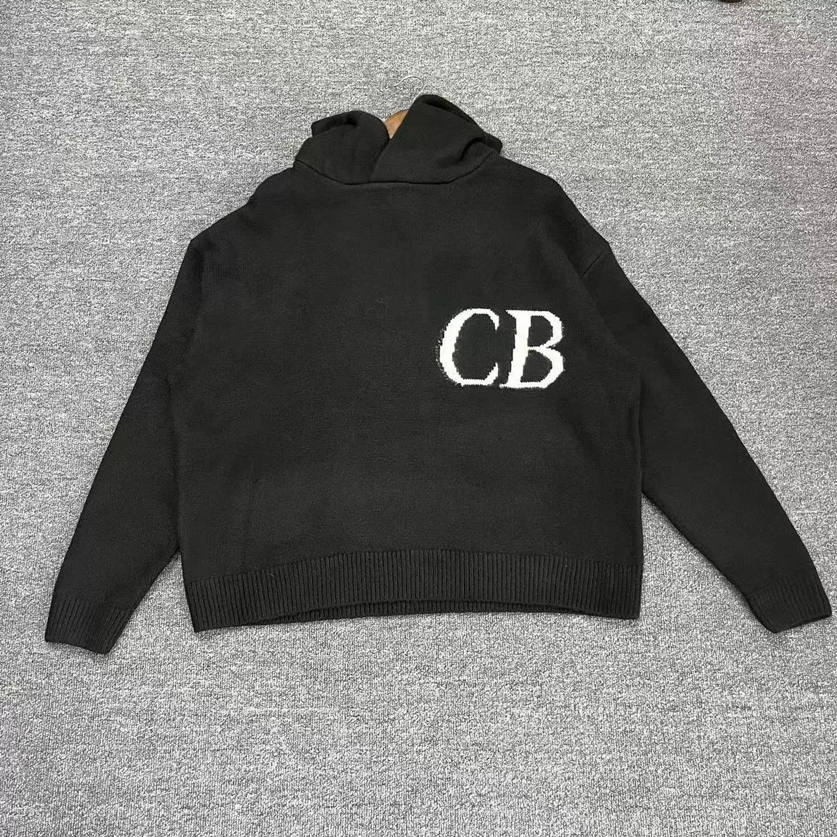 Cole Buxton Black Italic CB Logo Hoodie