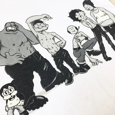 American fashion brand FOG street lazy style cartoon cartoon falling shoulder short sleeve men and women oversize casual versatile T-shirt