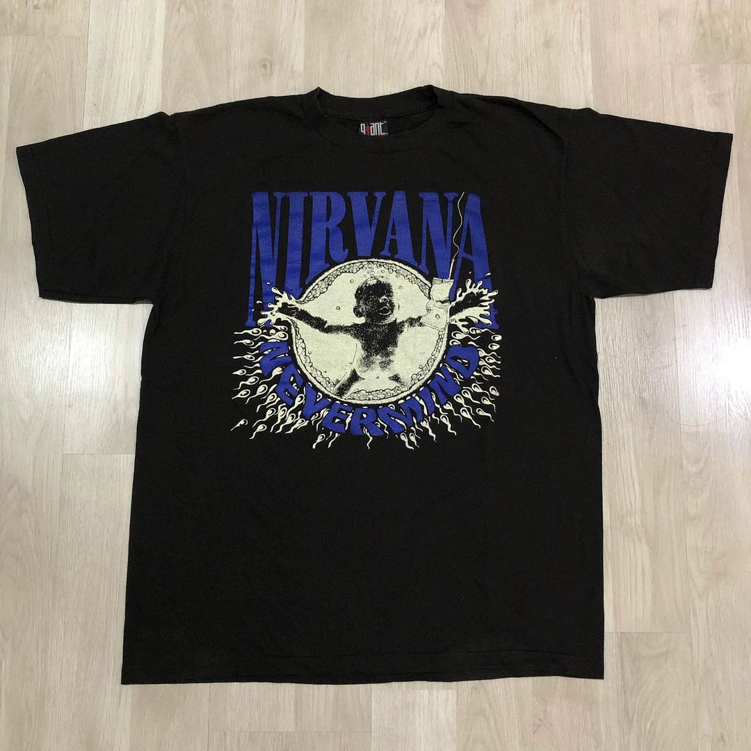 Nirvana Nevermind: Don't mind, kids like high street men and women's short sleeved T-shirts are trendy