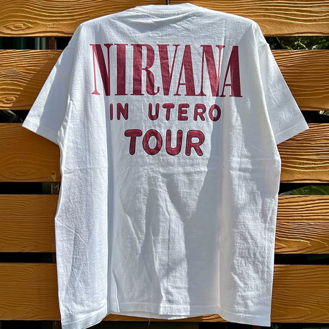 Nirvana Angel Band Short sleeved T-shirt Men's Hiphop Hip Hop Brand American Heavy duty Cotton Tee