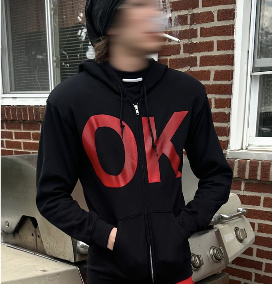 From the street American retro simple loose zipper jacket versatile hooded sweatshirt letter printed cardigan sweatshirt men