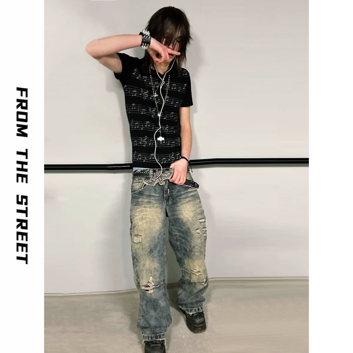 From The STREET: Street Note Score, Shoulder Slimming, Light Asian Summer Short sleeved Polo Shirt, T-shirt