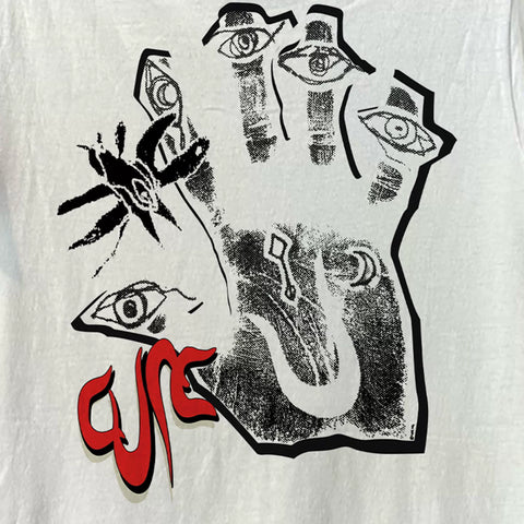 The Cure treatment band abstract hand-painted style short sleeved T-shirt Cityboy avant-garde punk heavyweight cotton half sleeved trend