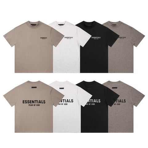 FEAR OF GOD ESSENTIALS Front Back Letter Print Unisex Short Sleeve T‑Shirt