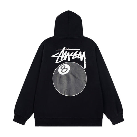 STUSSY 8 Ball Graphic Pullover Hoodie – Black