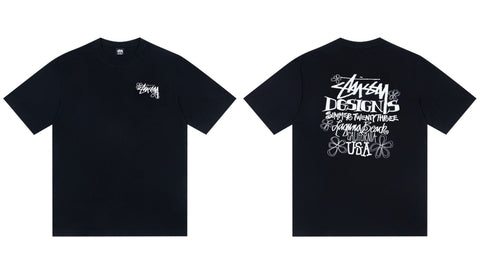 STUSSY Floral Design Graphic T-Shirt