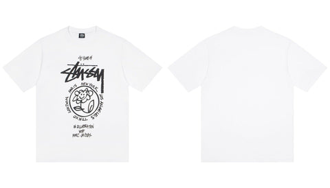 STUSSY 40 Years Flower Graphic T-Shirt