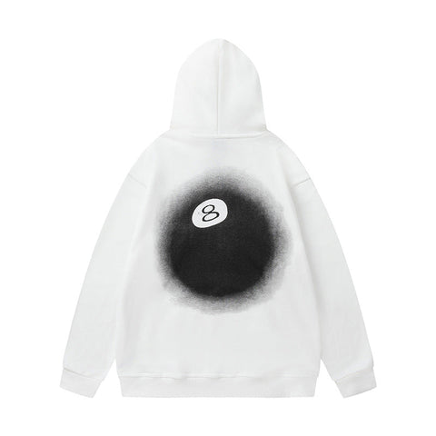 STUSSY 8 Ball Graphic Hoodie White