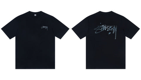 STUSSY Signature Logo Black T-Shirt