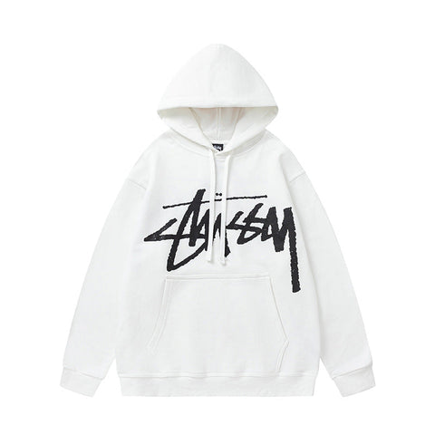 STUSSY Big Logo Pullover Hoodie White