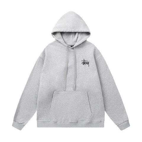 STUSSY Basic Logo Grey Pullover Hoodie