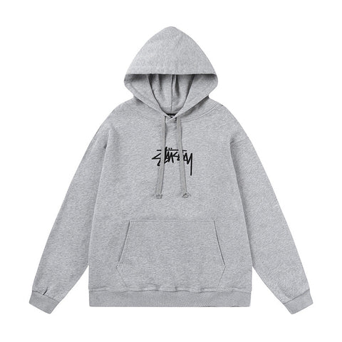 STUSSY Signature Logo Grey Pullover Hoodie