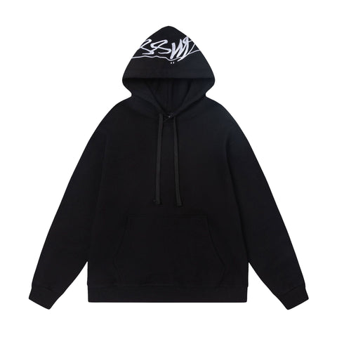 STUSSY Hood Logo Black Pullover Hoodie