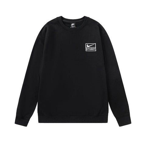 STUSSY Nike Logo Black Crewneck Sweatshirt