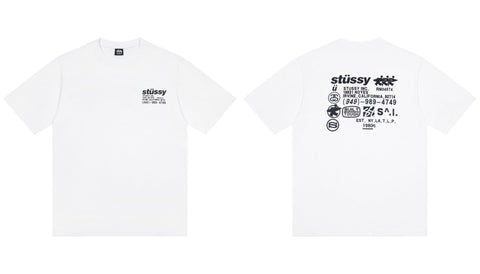 STUSSY Classic Logo Graphic T-Shirt – White
