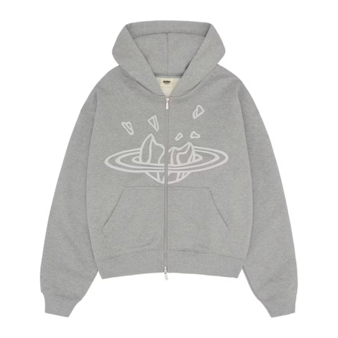 Broken Planet Zip Up Hoodie Heather Grey