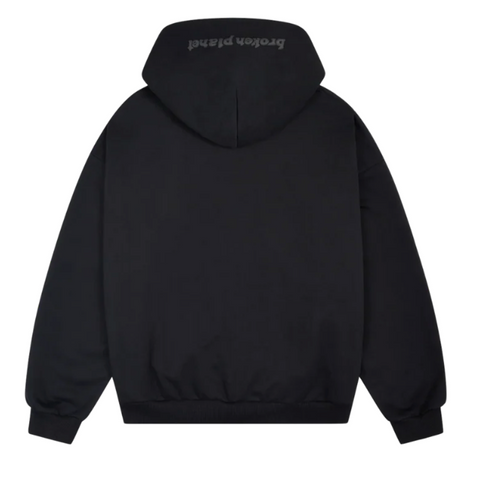 Broken planet midnight black zipper hoodie