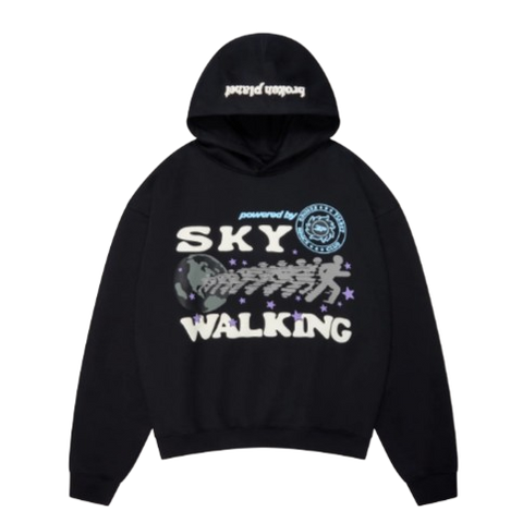 BROKEN PLANET MARKET 'SKY WALKING' HOODIE (MIDNIGHT BLACK)