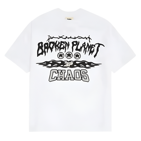 BROKEN PLANET MARKET 'BP TOTAL CHAOS' GRAPHIC TEE (SNOW WHITE)
